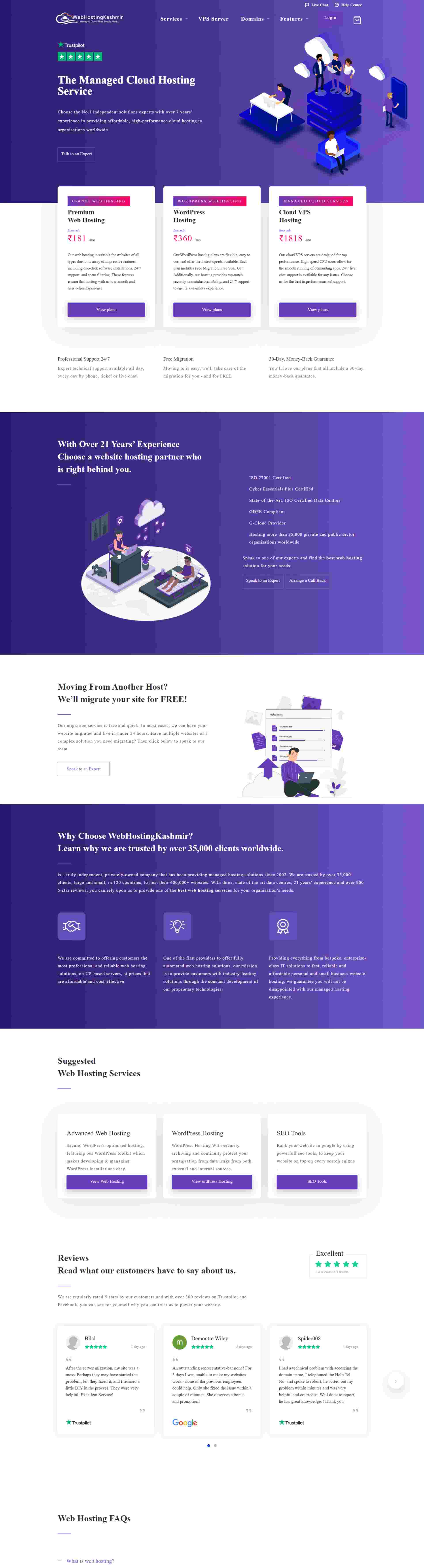 Web Hosting Kashmir project highlight, featuring tailored hosting solutions for the Kashmir region with local support and services.